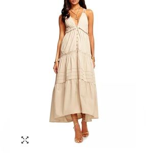 NWT Ramy Brook Hester Midi Dress Beige Size X-Small
